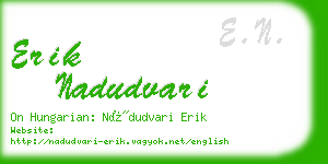 erik nadudvari business card